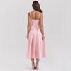 New V-neck sexy design long dress court style dopamine wear suspender dress women