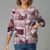Women's Casual Long-Sleeved Single-Breasted Christmas-Themed Print  Cardigan