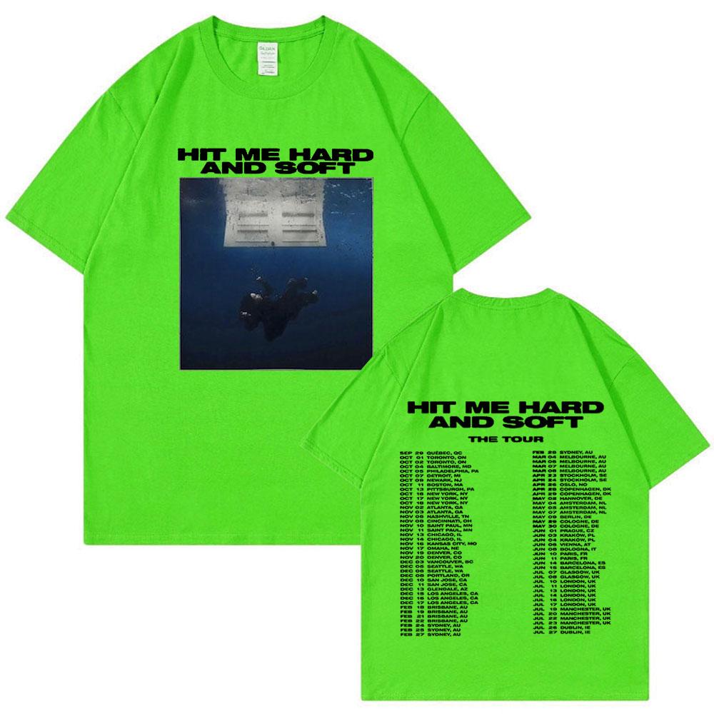 

Футболка концертного тура Hit Me Hard and Soft 2024, мужская модная хип-хоп футболка, 100% хлопок, свободная, с коротким рукавом, подарок для фанатов, топ XL