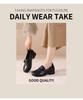 Women's Retro Low Heel Cowhide Shoes: Comfortable, Versatile, Non-Slip Soft Sole, Ideal for Commuting.