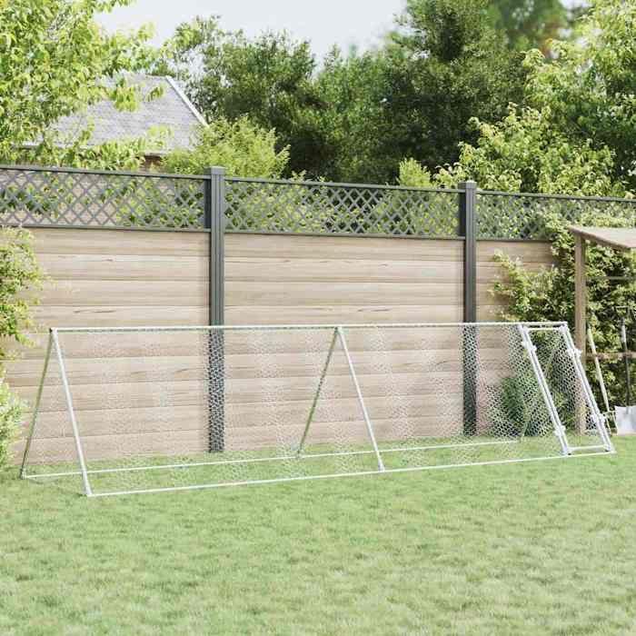 VidaXL Chicken Cage Silver 400x105x91 Cm Galvanized Steel, Chicken Coop, Chicken Run, Chicken Coop with Run, Hutch To 172558
