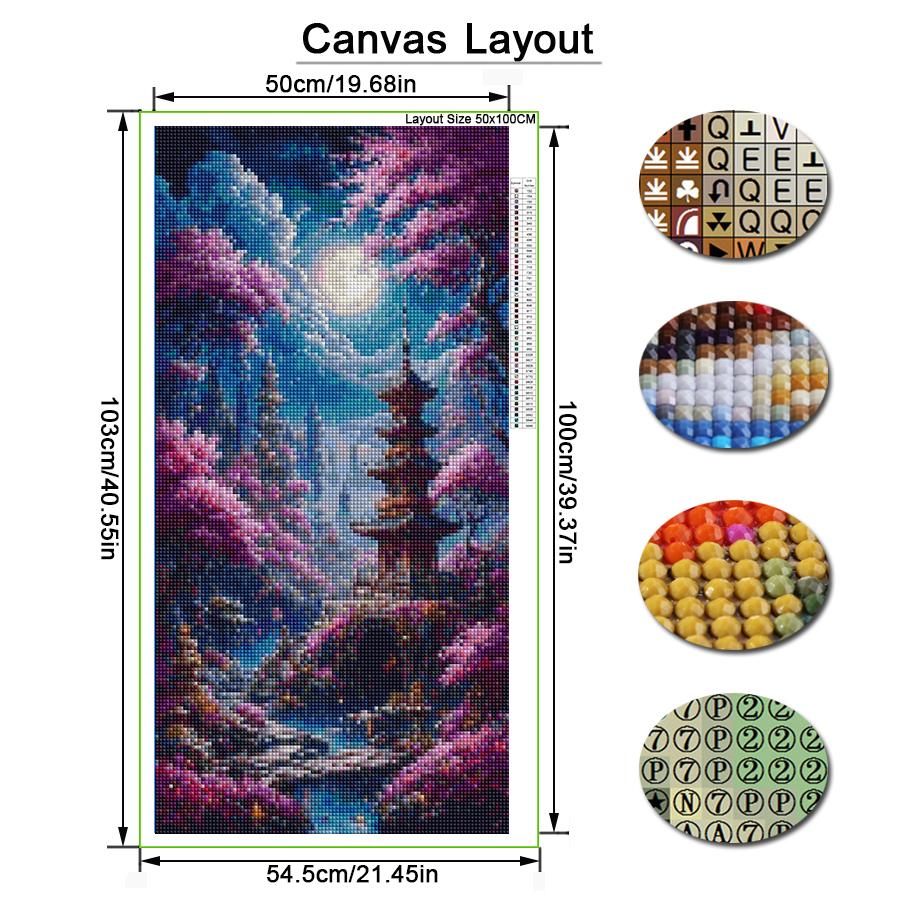 Dachbodenaussicht Große Größe Diamantmalerei Neue Kollektion Malerisches Schloss DIY Voll Quadratisch Rundbohrer Strassstickerei Mosaik Kreuzstich-Sets