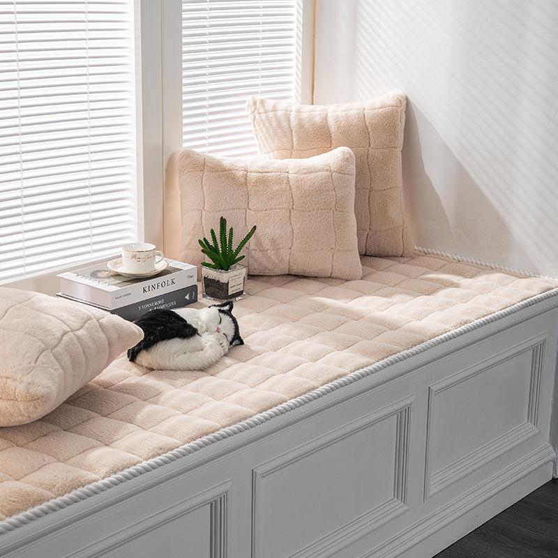 Yilanmeitu Plush Window Sill Cushion - Thick, Machine-Washable Tatami Mat for Bedroom & Balcony.
