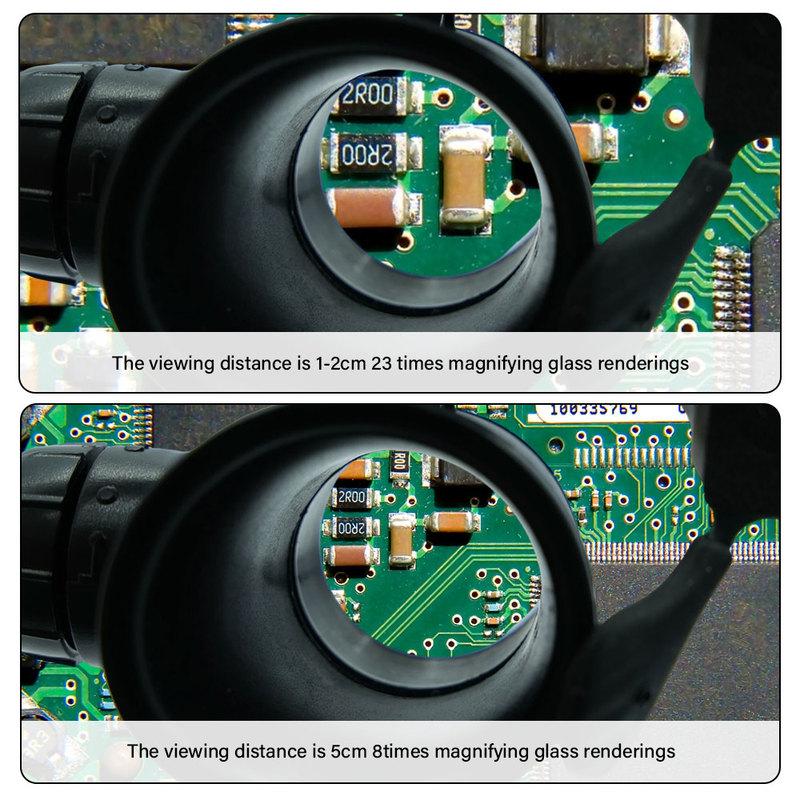 Hot sell Wearing Magnifier Glasses Magnifying 8X 15X 23X 2LED Professional Magnifier Glasses for Reading Jewelers Repair