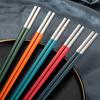 5Pair Alloy Non-slip Stainless Steel Long Chopsticks Home Hotel Restaurant  Portable Healthy Food Stick For Sushi Chopsticks