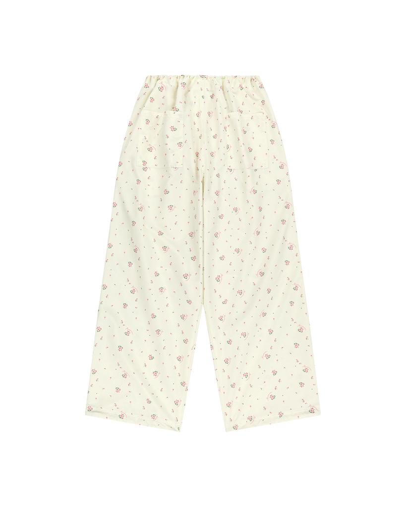 THEMUSEUMVISITOR W Floral Parachute Wide Pants (Beige)