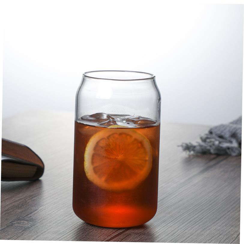 Przezroczysty kubek puszkowy Domowy napój Kawa Cola Szklanka do wody ze słomką Szklany