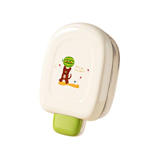 Cartoon Print Ice Cube Maker, Ice Cube Mold with Buckle Sealing Cover, Easy Release Food-Grade Safe Ice Tray