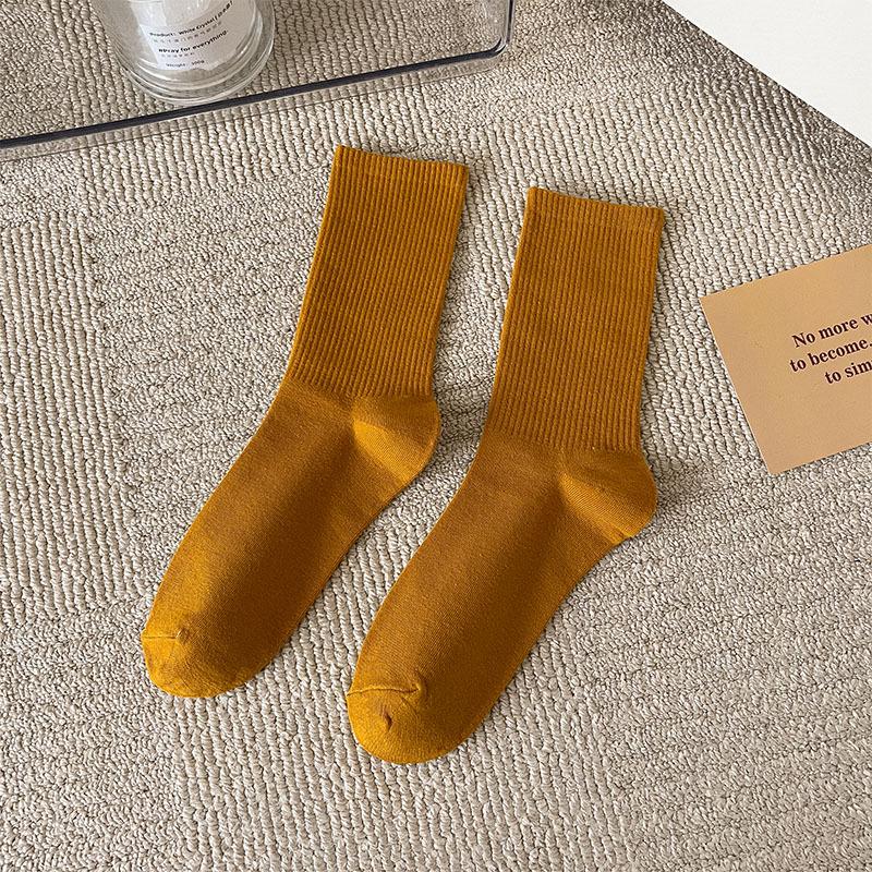 Women's Trendy Candy Color Thin Mid-Calf Socks - Colorful Japanese Style Summer Pile Socks