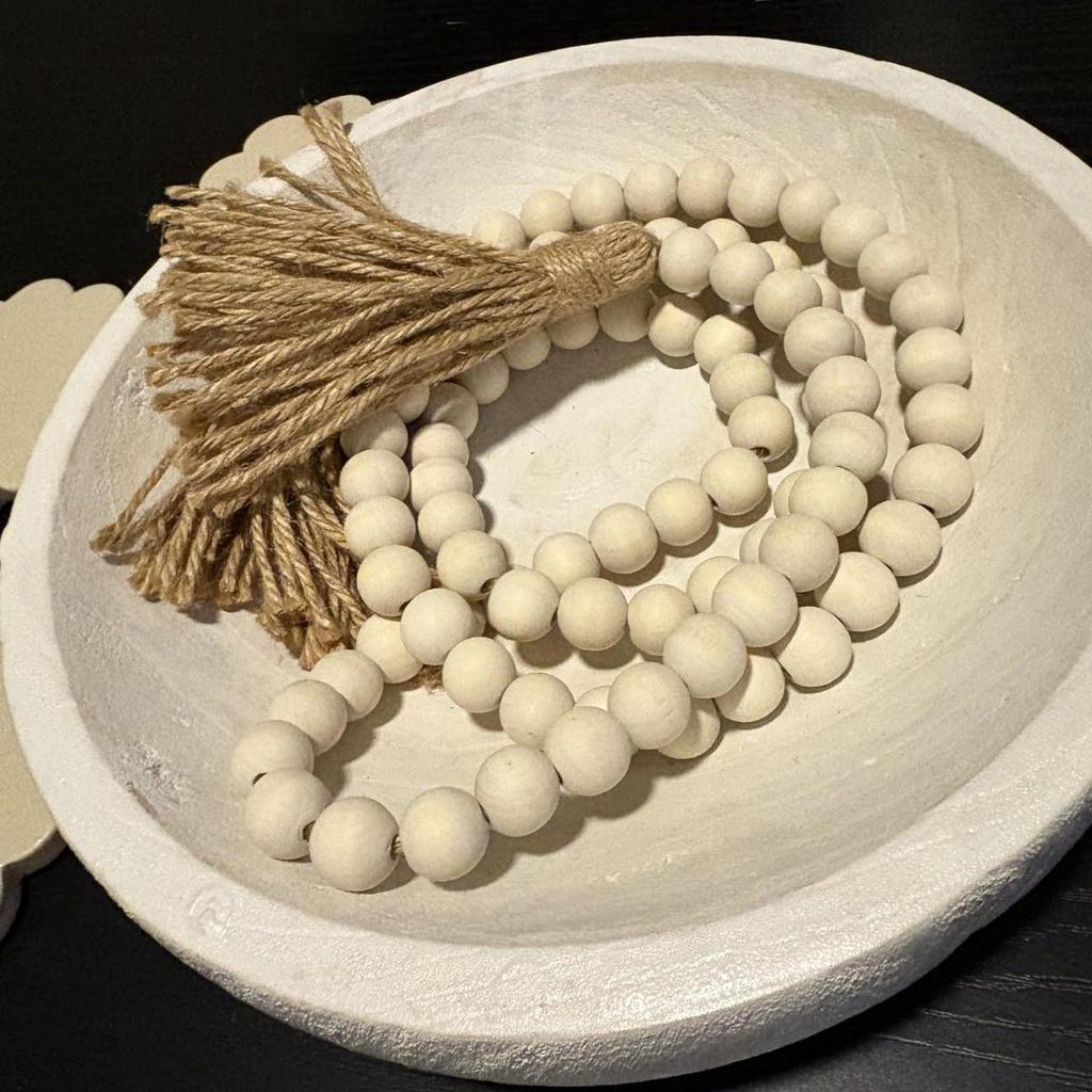 Boho Farmhouse Beaded Tassel Wall Hanging for Newlyweds Housewarming Decor