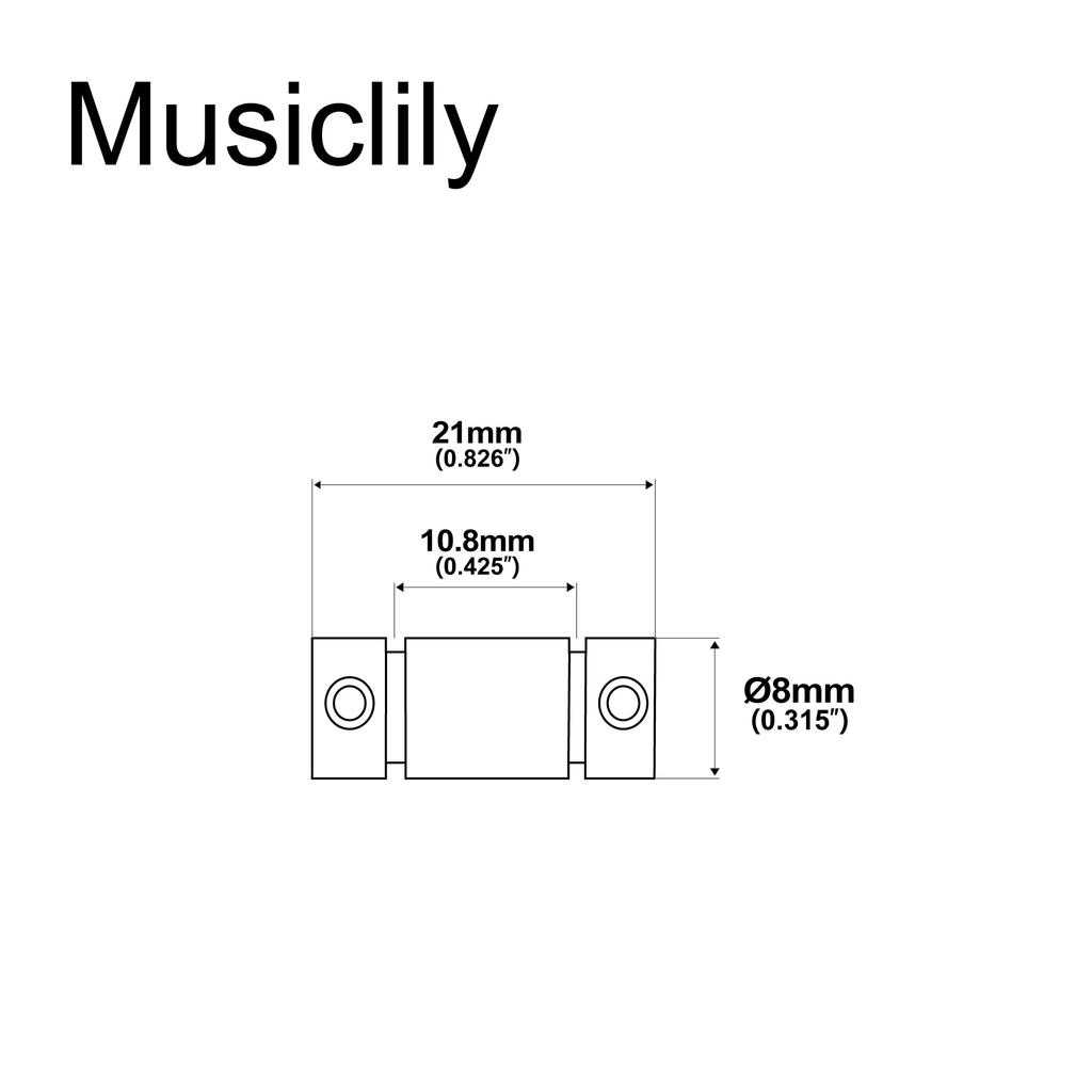 Musiclily Pro 21mm Barrel Steel Telecaster Saddles for Fender Squier Telecaster Electric Guitars, Black (Set of 3)