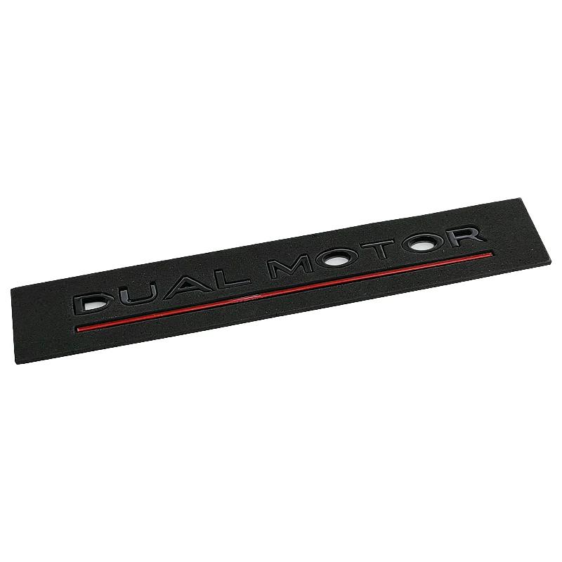 ALG1 DUAL MOTOR Underlined Letters Emblem for Tesla Model Y 3 X S Car Styling High Performance Trunk Badge Sticker Chrome Black Red