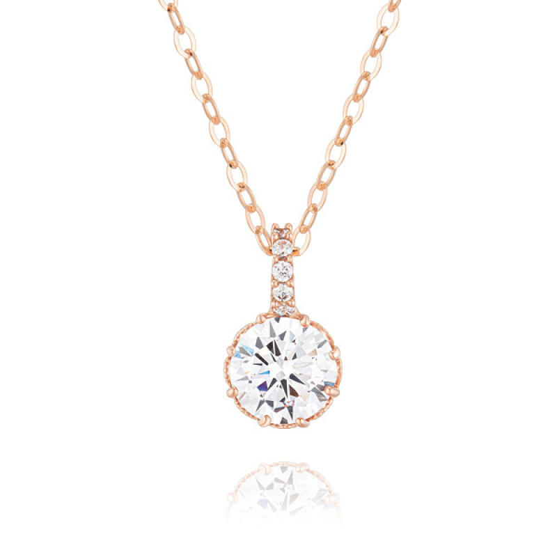 

MAISON DE SHE 14K Gold Bling Cubic Zirconia Necklace BS01016N Yellow Gold