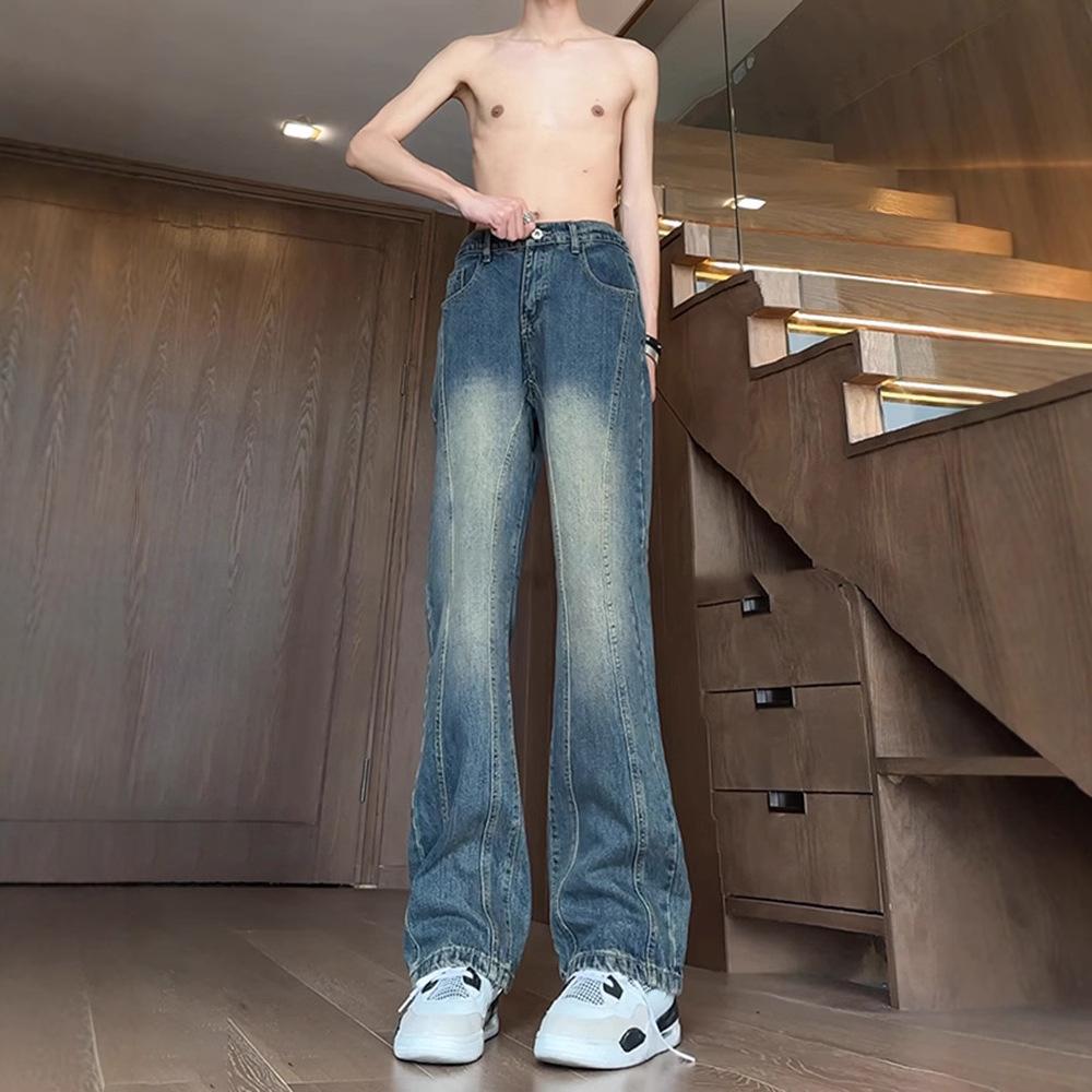 JYL Unisex Flare Jeans American Three-Stripe Winter Vintage Cleanfit High-Street Denim