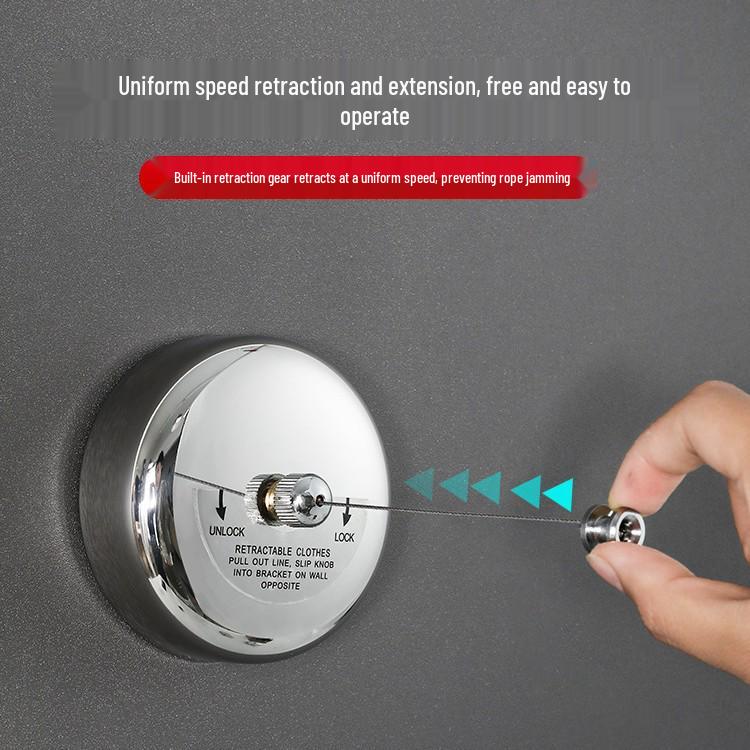 Hotel Balcony Invisible Retractable Clothesline - No-punch Steel Wire for Indoor Home Drying