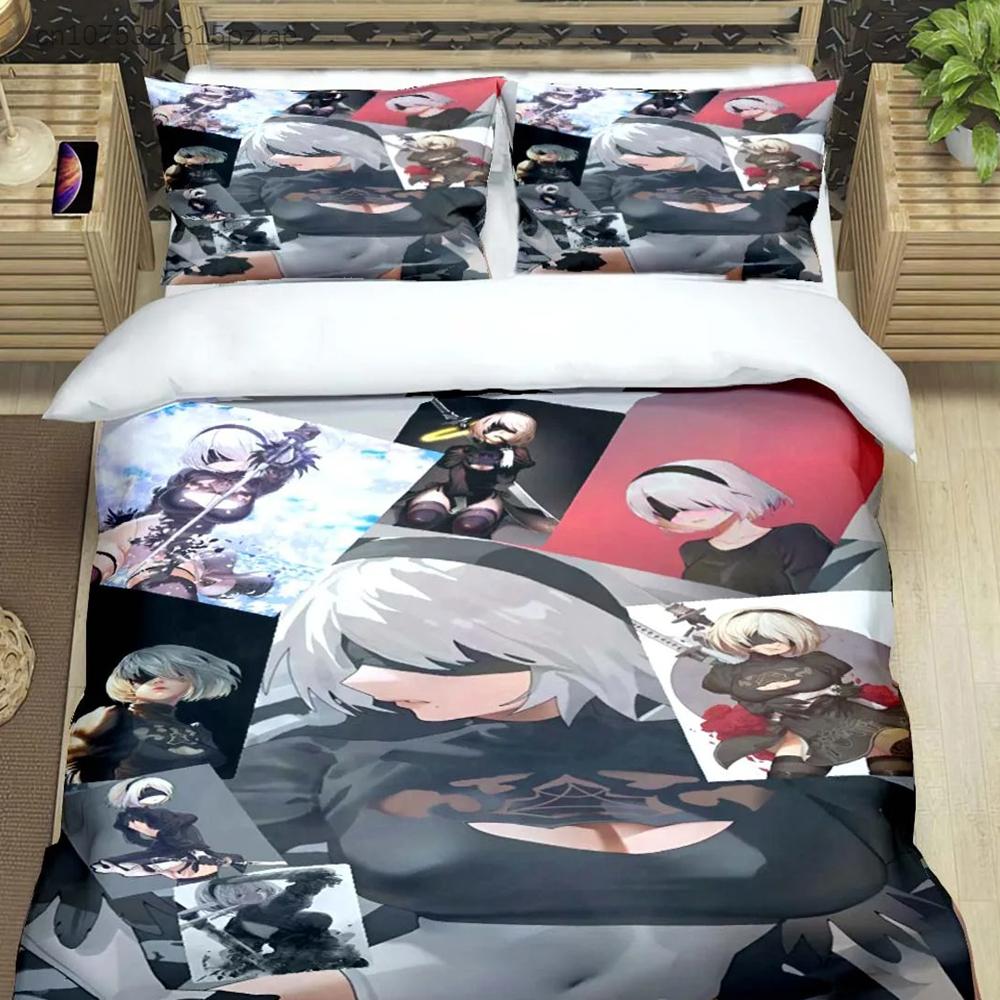 Famous Film Role A-Automata Nier Print Bedding Sets Bed Supplies Set Comforter Set Teens Girls Cartoon Twin Single Kid Gift