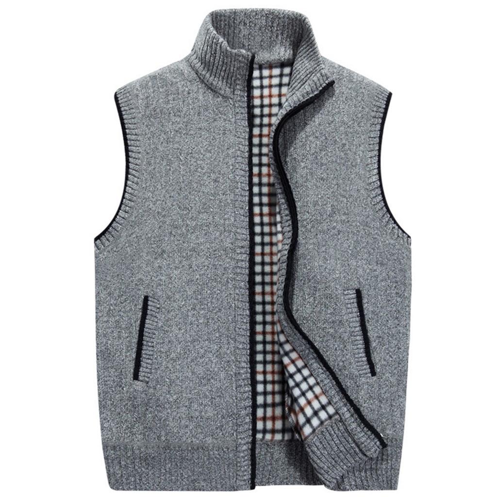 For Men In  And Winter  Fleeced Warm Cardigan Vest Blouse