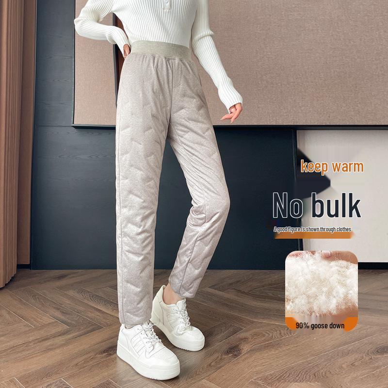 Women's Winter Goose Down Liner Pants - Thick, Warm, Cold-Proof Inner Wear