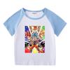 Kids' Summer Sports Two-Piece Set: Color Block T-Shirt & Shorts