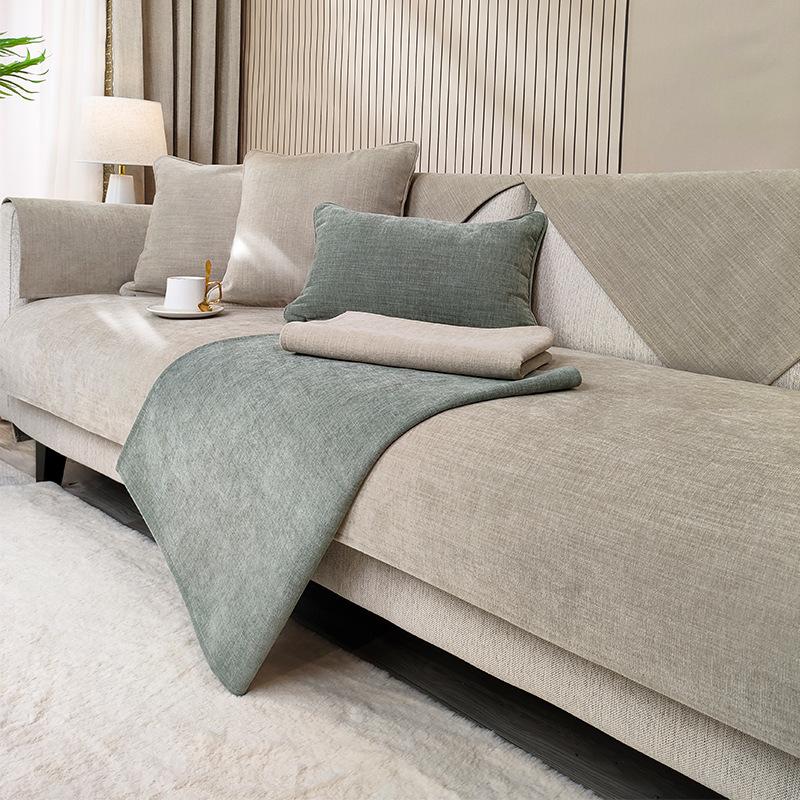 Nový moderní žinylkový potah na pohovku Jednoduchost potah na pohovku Jednobarevný protiskluzový polštářek na pohovku chránič na pohovku pohodlný potah na pohovku