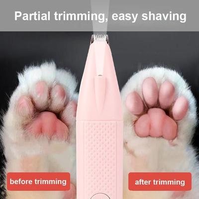 Pet Paw Hair Trimmer Shaver Cat Hair Trimmer Groomer Dog Paw Bottom Tool Clipper Electric Hair Clipper with Light
