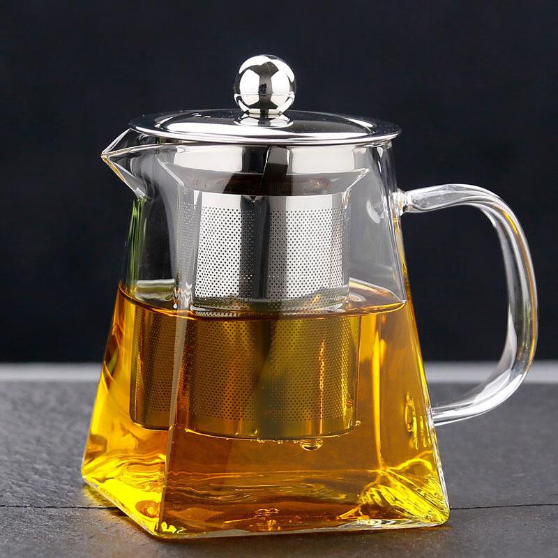 TLAKEHO 550ml Glass Teapot with Stainless Steel Infuser
