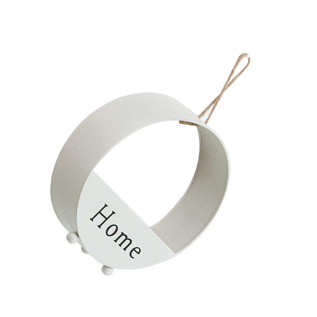 Iron Basket White Round Wall Hanging Decoration Organizer Modern Style Wall Storage for Living Room Dining Room