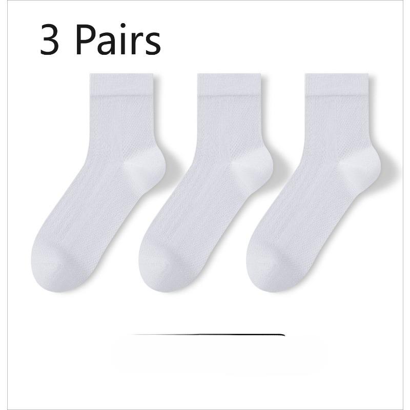 3 Paar Herren Business Casual Sommer Leichte Netz-Kniestrümpfe Atmungsaktiv Schweißableitend Nahtlos