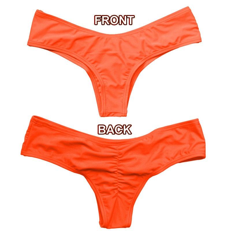 Luxurious Women Brazilian G-string Briefs With Elegant Ruffles For Beachwear