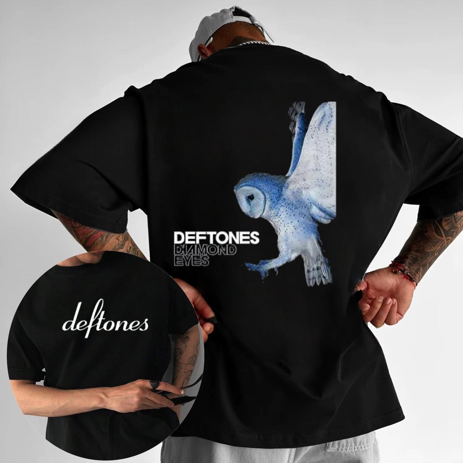 2026 Deftones Pure Cotton Tshirt for Spring and Summer Casual Loose Fit Oneck Mens Tshirt Loose Comfortable Fashionable S