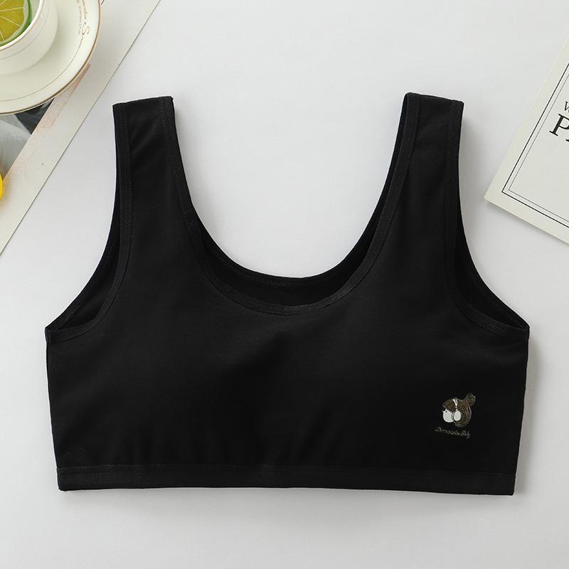 Teen Girls Middle High School Puberty Thin Wireless Cotton Sports Bra Vest