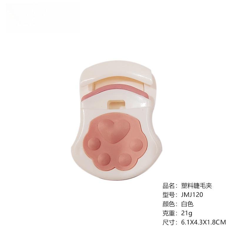 Cute Cat Paw Mini Eyelash Curler, Portable Plastic Lash Lifter for Natural Curl, Viral Beauty Essential Tool