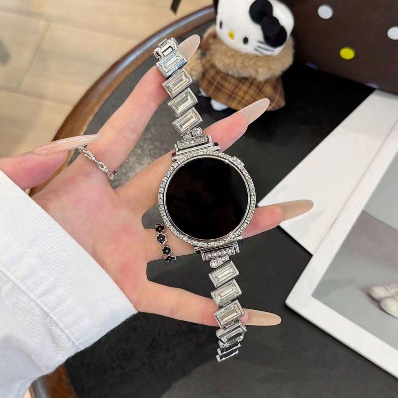 Compatible Diamond-Studded Metal Strap for Huawei GT654, Xiaomi 9 Pro, Apple iWatch 11