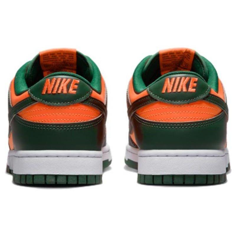 Nike Dunk Low Retro Miami Hurricanes Men Low Top Skate Shoes Orange Green DD1391-300