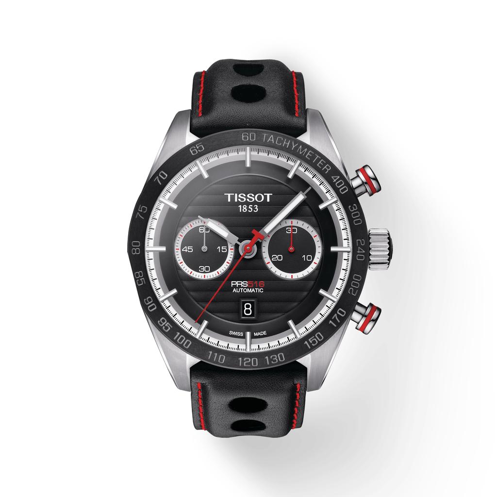 Tissot Leather Strap black Dial Men's Fashion Watch T100.427.16.051.00