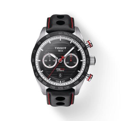 Orologio da uomo alla moda con cinturino in pelle e quadrante nera T100.427.16.051.00
