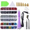 Hot Melt Glue Rhinestone Applicator Set with 12 Grids for DIY Clothing Décor and Flat Bottom Rhinestones