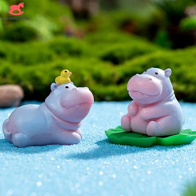 1Pcs Cartoon Cute Hippopotamus Mini Doll Micro Landscape Ornament Dollhouse Home Garden Craft Decoration DIY Garden Accessories