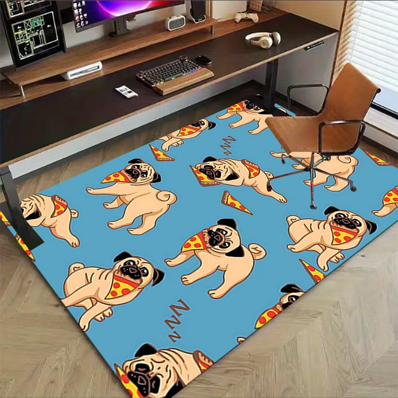 1PC Pug Pizza Extra Large Non-Slip Floor carpet, Office, family, bedroom, Studio Large Area Rug,Longlasting Material-J0335