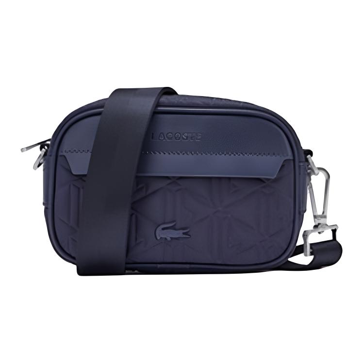 

Lacoste Solid Color Zipper Crossbody Bag Men Shoulder Bag Dark-Blue Gray NH5285BG Gray
