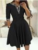 2024 Elegant V-Neck Waist-Hugging Dress with Belt - Autumn/Winter Collection