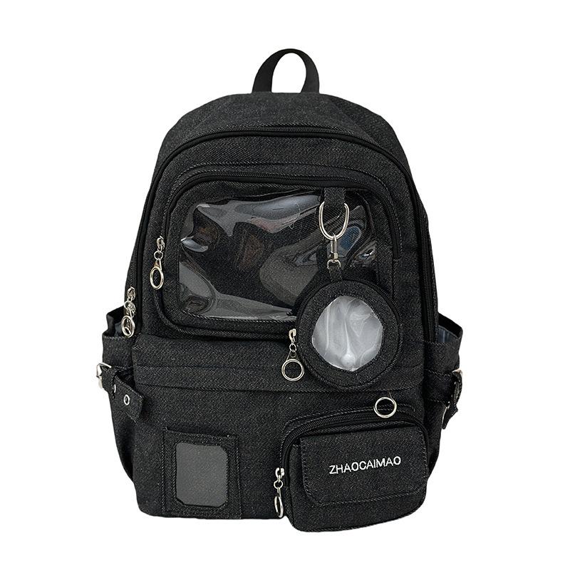New Cute Transparent Pain Bag Girl's Heart Is High  High School Students' Schoolbags and Large Capacity Backpacks.