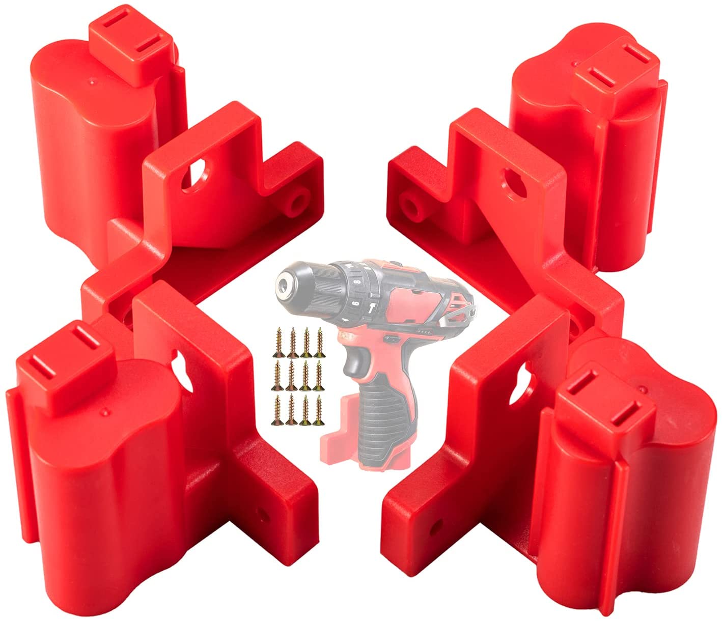 

8/4 Packs Tools Power Battery Mounts Storage for Milwaukee M12 12V Holder Drill Tools Holder Wall Mount Storage Bracket Base