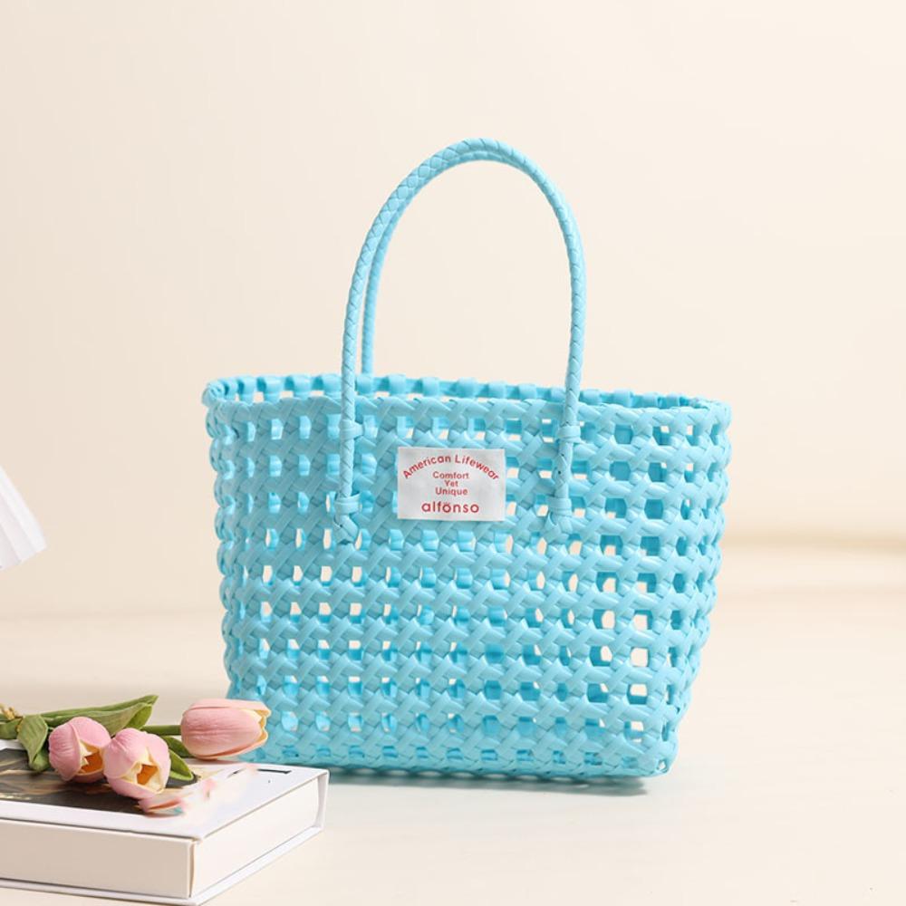 Bohemian Style Beach Tote Bag Vacation Style PVC Handbag Cute Vegetable Basket Bag Streetwear