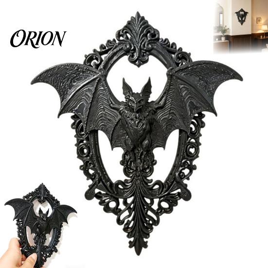 Dark Aesthetic Room Decor 3D Printed Gothic Bat Wall Hanging Decor, Vintage Frame Art, Detailed Wing Art Sculpture for Halloween Home Living