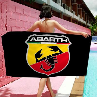 Abarth Car Logo Beach Towel Cartoon Cute Summer Kids Large Bath Pool Beach Towel Microfiber Absorbent for Swimming Travel