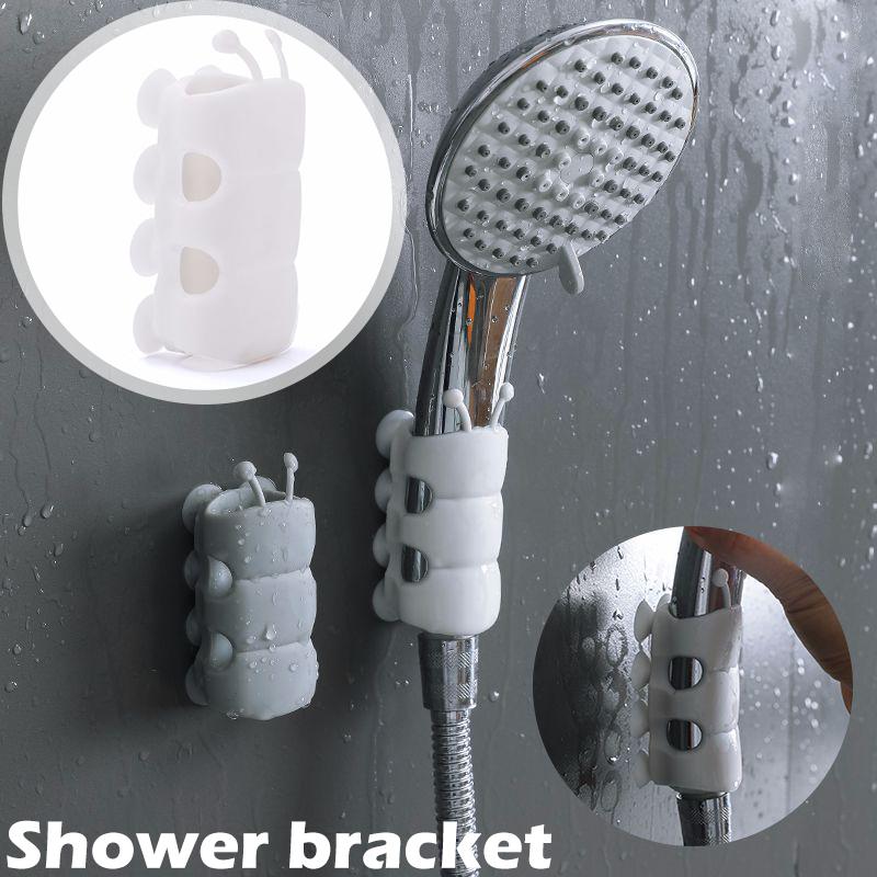 Suction Cup Shower Head Holder Punch-free Silicone Removable Shower Fixer Bathroom Shower Caterpillar Suction Cup Brackets