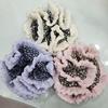 Elegant Korean Hydrangea Floral Scrunchies - Large French Hair Ties & Accessories