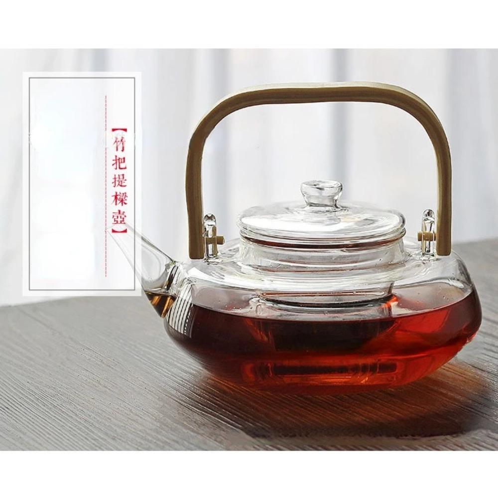 

Чайник Электрическая Керамическая Плита Нагрев Фильтр Стекло Заваривание Чайник Чайник для Приготовления Чая Чайник для Цветочного Чая Плоский Бамбуковый Чайник с Подъемной Ручкой