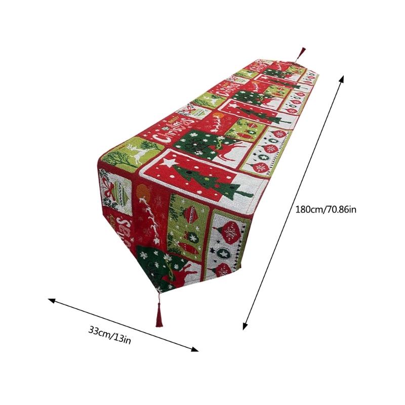 Classical Christmas Table Runner Table Cloth Christmas Tablecloth with Snowflake Pattern for Dining Decorations